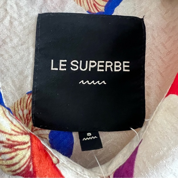 Le Superbe for Anthro Micro Magic Ex-Boyfriend Shirt Ivory Mushroom Print  8 NWT - Picture 15 of 16